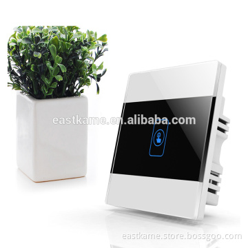 1Gang Crystal Glass Panel White Touch Smart Home Switch